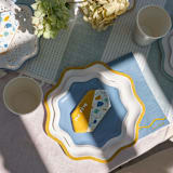 "Signature Napkins, Blue & Yellow (16)" - Party Napkins in multicolorassorted-colors by MA FÊTE