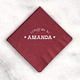 "Congrats to The Graduate Napkin, cocktail size, set of 50" - Party Napkins in red by ForYourParty