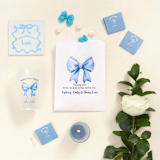 "Ribbon Frame Welcome Baby Napkin, cocktail size, set of 50" - Party Napkins in gray by ForYourParty