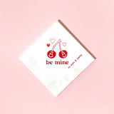 "Valentine's Cherry Napkin, cocktail size, set of 50" - Party Napkins in white by ForYourParty