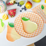 "Le Dinner Pear Large Napkins - Set of 16" - Party Napkins in yellow by Jollity and Co