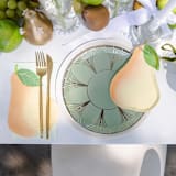 "Le Dinner Pear Large Napkins - Set of 16" - Party Napkins in yellow by Jollity and Co