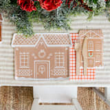 "Baking Spirits Bright Tall Gingerbread House Guest Napkins - Set of 16" - Party Napkins in brown by Jollity and Co