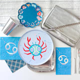 "Zodiac Cancer Large Napkins - Set of 16" - Party Napkins in blue by Jollity and Co