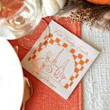 "Food, Family, Friends Checkered Napkin, Cocktail Size, Set Of 50" - Party Napkins in gray by ForYourParty