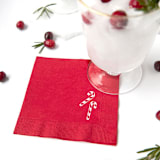 "Candy Cane Napkins, set of 50" - Party Napkins in red by ForYourParty