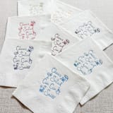 "Cheers, salud, cin cin, santé cocktail napkins - White Napkins (Set of 20)" - Party Napkins in white by Maria Ferrer G.