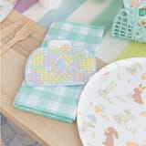 "Bunnies In The Garden Large "Basket" Napkins - Set of 16" - Party Napkins in blue by Jollity and Co