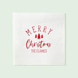 "Custom Merry Christmas Napkin, cocktail size, set of 100" - Party Napkins in white by ForYourParty