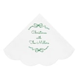 "Holiday Bows Scalloped Luncheon Napkin" - Party Napkins in white by ForYourParty