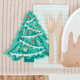"Baking Spirits Bright Christmas Tree Guest Napkins - Set of 16" - Party Napkins in green by Jollity and Co