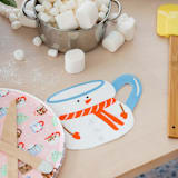 "Baking Spirits Bright Snowman Mug Large Napkins - Set of 16" - Party Napkins in white by Jollity and Co
