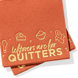 "Leftovers are for Quitters Napkin Pack, cocktail size, set of 20" - Party Napkins in orange by ForYourParty