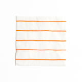 "Clementine Frenchie Striped Petite Napkins" - Party Napkins in orange by Jollity and Co
