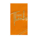 ""Give Thanks" Guest Napkins - Set of 16" - Party Napkins in orange by Jollity and Co