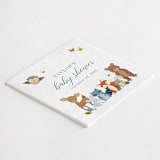 "Woodland Creatures Personalized Baby Shower Napkin" - Party Napkins in white by Papel Custom Design