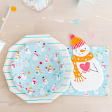 "Blizzard Buddies Guest Napkins - Set of 16" - Party Napkins in orange by Jollity and Co