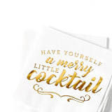 "Have Yourself A Merry Little Cocktail, cocktail size, set of 50" - Party Napkins in white by ForYourParty