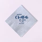 "Custom Happy Challah Days Napkin, cocktail size, set of 100" - Party Napkins in blue by ForYourParty
