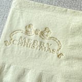 "Merry Christmas foil cocktail napkins - Cream Napkins (Set of 20)" - Party Napkins in natural by Maria Ferrer G.