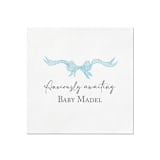 "Blue Gingham Bow Personalized Baby Shower Napkin" - Party Napkins in white by Papel Custom Design