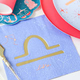 "Zodiac Libra Large Napkins - Set of 16" - Party Napkins in purple by Jollity and Co