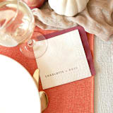 "Simple Block Names Statement Napkin, cocktail size, set of 50" - Party Napkins in beige by ForYourParty