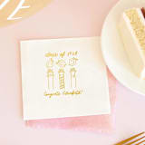 "Celebration Caps Line Art Napkin, cocktail size, set of 50" - Party Napkins in blue by ForYourParty