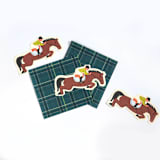 "Horse Plaid Napkins - Equestrian Collection (x20)" - Party Napkins in multicolor by POP Party Supplies