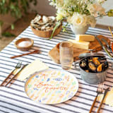 "Le Dinner Pasta Noodle Guest Napkins - Set of 16" - Party Napkins in yellow by Jollity and Co