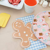 "Baking Spirits Bright Gingerbread Man Large Napkins - Set of 16" - Party Napkins in brown by Jollity and Co