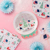 "Snow Day Large Plates - Set of 8" - Party Plates and Bowls in multicolor by Jollity and Co