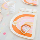 "Boho Rainbow Large Plates - Pack of 8" - Party Plates and Bowls in multicolor by Jollity and Co