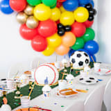 "Good Sport Small Basketball Plates - Pack of 8" - Party Plates and Bowls in orange by Jollity and Co