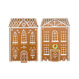 "Baking Spirits Bright Tall Light Brown Gingerbread House Plates - Set of 8" - Party Plates and Bowls in brown by Jollity and Co