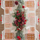 "Baking Spirits Bright Tall Light Brown Gingerbread House Plates - Set of 8" - Party Plates and Bowls in brown by Jollity and Co