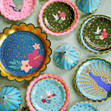 "Tropical Platters - Pack of 4" - Party Plates and Bowls in green by MA FÊTE