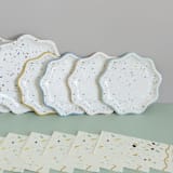 "Terrazzo Dessert Plates (8)" - Party Plates and Bowls in white by MA FÊTE