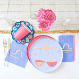 "Zodiac Libra Dinner Plates - Set of 8" - Party Plates and Bowls in blue by Jollity and Co