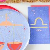 "Zodiac Libra Dinner Plates - Set of 8" - Party Plates and Bowls in blue by Jollity and Co