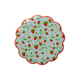 "Strawberry Picnic Scalloped Small Plates - Set of 8" - Party Plates and Bowls in multicolor by Jollity and Co