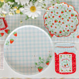 "Strawberry Picnic Scalloped Small Plates - Set of 8" - Party Plates and Bowls in multicolor by Jollity and Co
