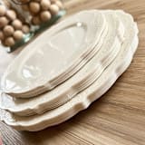 "Modern Vintage Dinnerware Set | Linen" - Party Plates and Bowls in natural by Prêt-à-PartyNY
