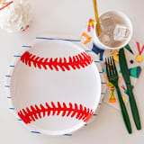 "Good Sport Small Baseball Plates - Pack of 8" - Party Plates and Bowls in white by Jollity and Co
