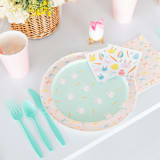 "Easter Fun Small Plates - Set of 8" - Party Plates and Bowls in pink by Jollity and Co