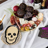 "Gold Skull Dessert Plates- Set of 8" - Party Plates and Bowls in gold by Jollity and Co