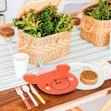 "Little Celebrations Monkey Large Plates - Set of 8" - Party Plates and Bowls in brown by Jollity and Co