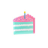 "It's A Birthday Cake Slice Canapé Plates - Set of 8" - Party Plates and Bowls in multicolor by Jollity and Co