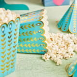 "Tropical Treat Boxes, Peacock - Pack of 12" - Party Plates and Bowls in blue by MA FÊTE