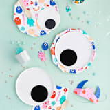 "Little Monsters Large Plates - Pack of 8" - Party Plates and Bowls in multicolor by Jollity and Co